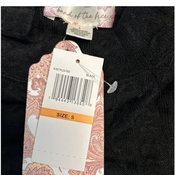 NWT Band of the free Black Ribbed Long Sleeve Top size small - Picture 4 of 9